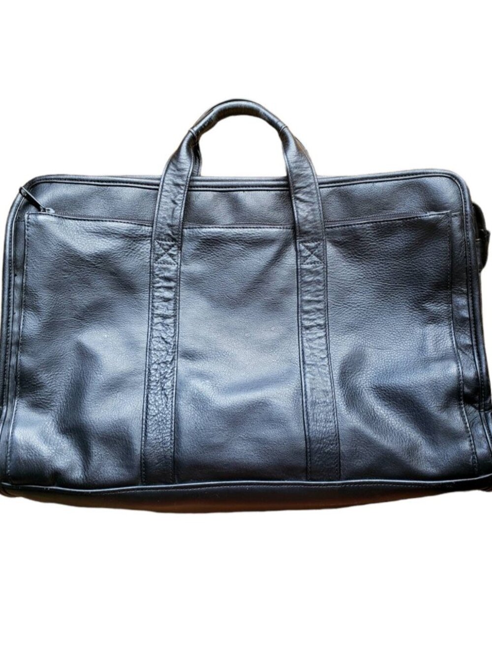 Vintage 1990s Black Genuine Leather Briefcase Laptop Bag